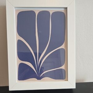Abstract Blue Art in White Frame